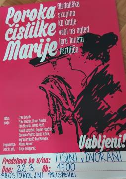 plakat igra - poroka čistilke Marije